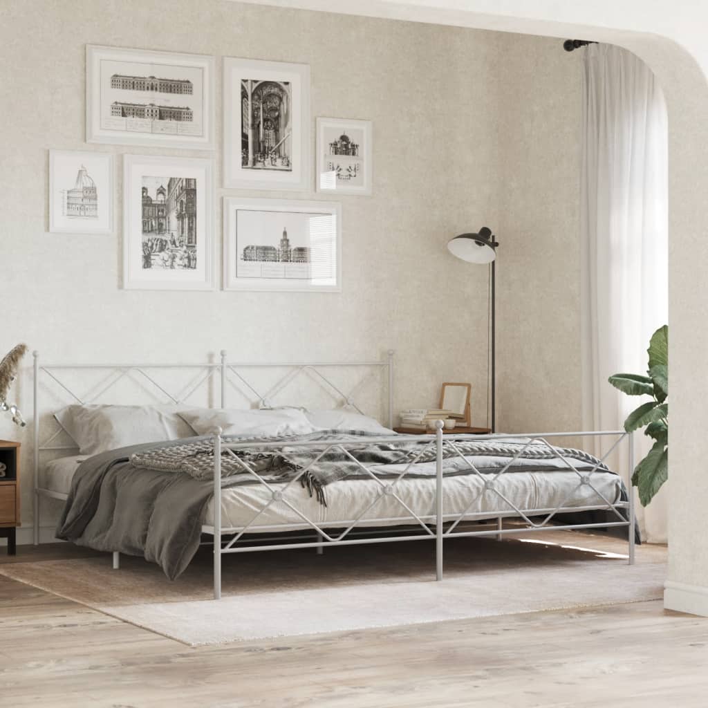 Vervangend hoofdbord 200 cm metaal wit is nu te koop bij PeponiXL, paradijselijk wonen!