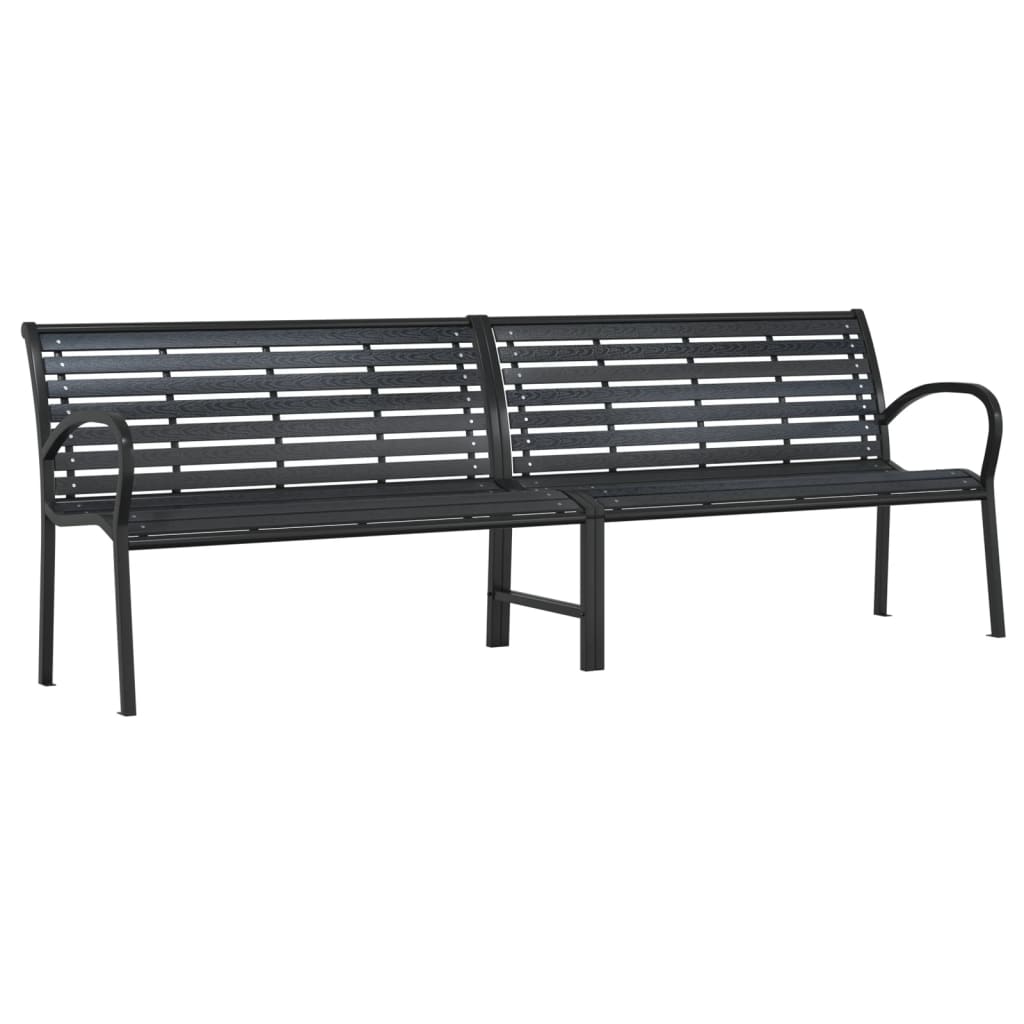 Tuinbank dubbel 231 cm staal en HKC zwart is nu te koop bij PeponiXL, paradijselijk wonen!