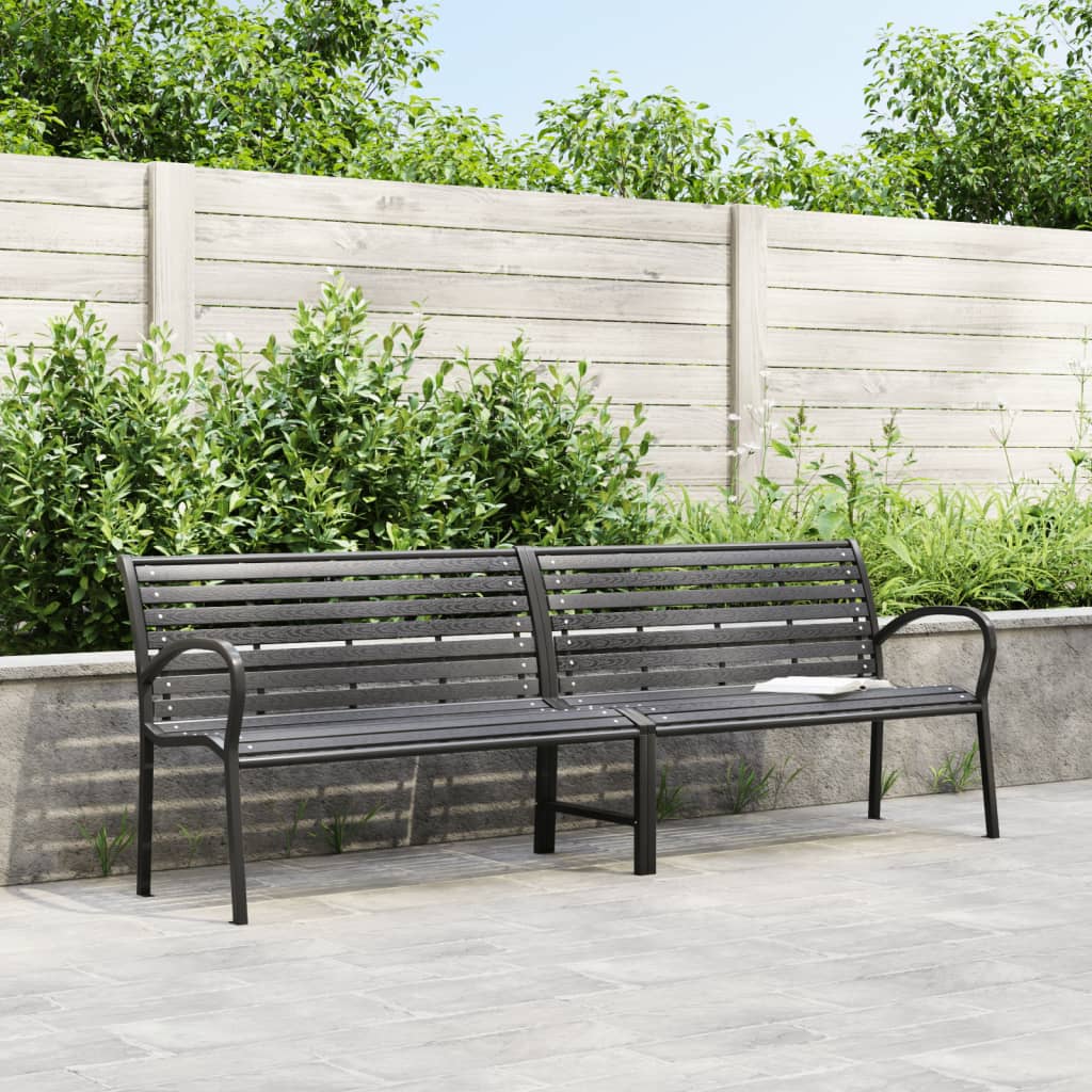 Tuinbank dubbel 231 cm staal en HKC zwart is nu te koop bij PeponiXL, paradijselijk wonen!