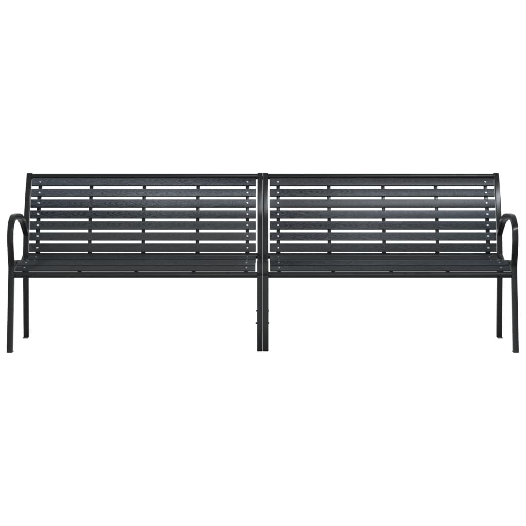 Tuinbank dubbel 231 cm staal en HKC zwart is nu te koop bij PeponiXL, paradijselijk wonen!