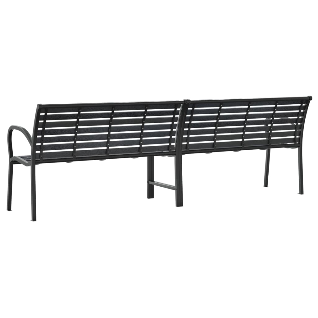Tuinbank dubbel 231 cm staal en HKC zwart is nu te koop bij PeponiXL, paradijselijk wonen!