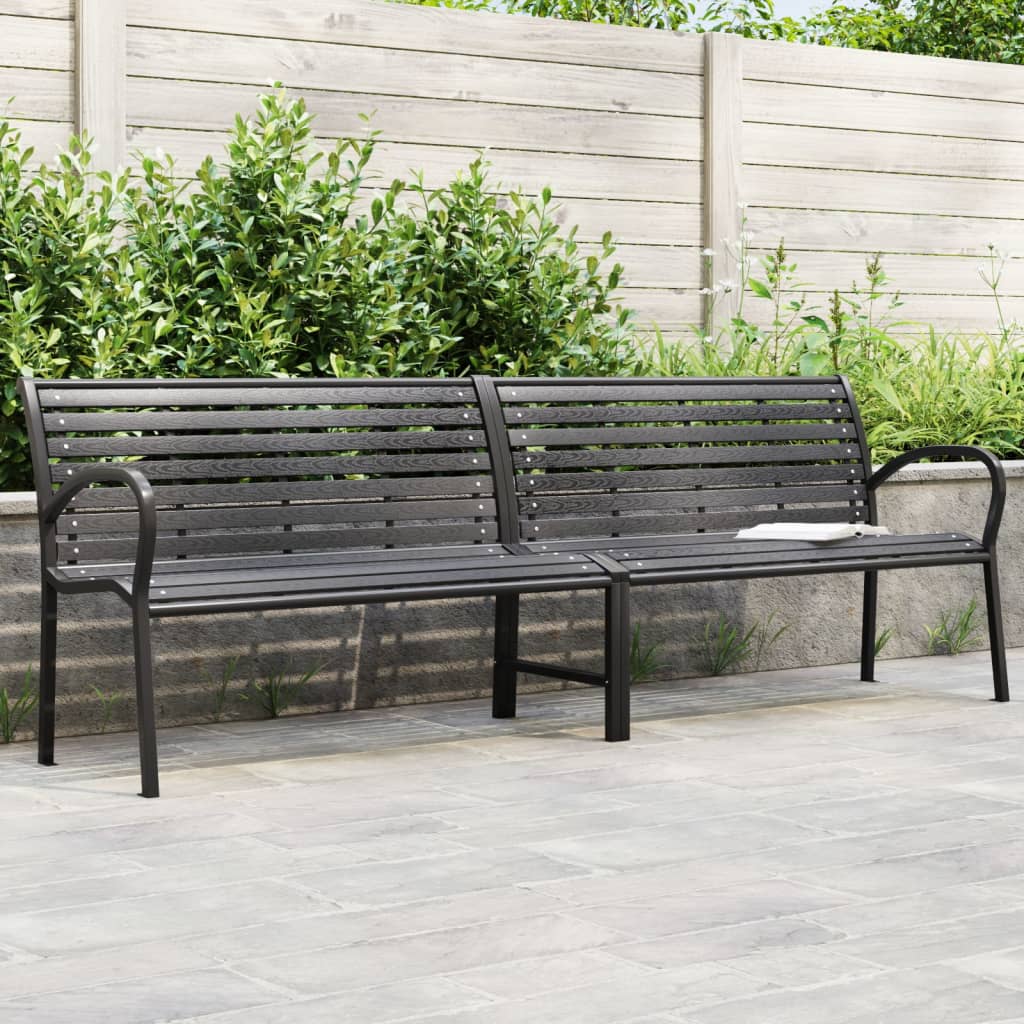Tuinbank dubbel 231 cm staal en HKC zwart is nu te koop bij PeponiXL, paradijselijk wonen!