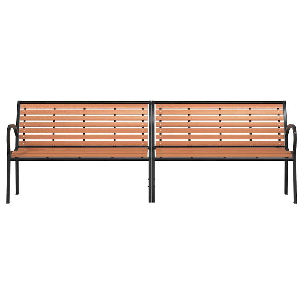 Tuinbank 231 cm hout en gepoedercoat staal bruin is nu te koop bij PeponiXL, paradijselijk wonen!