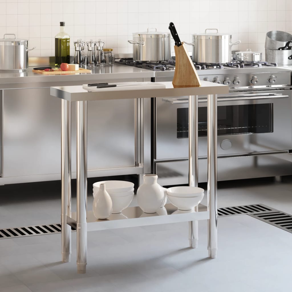 Keukenwerktafel 82,5x30x85 cm roestvrij staal is nu te koop bij PeponiXL, paradijselijk wonen!
