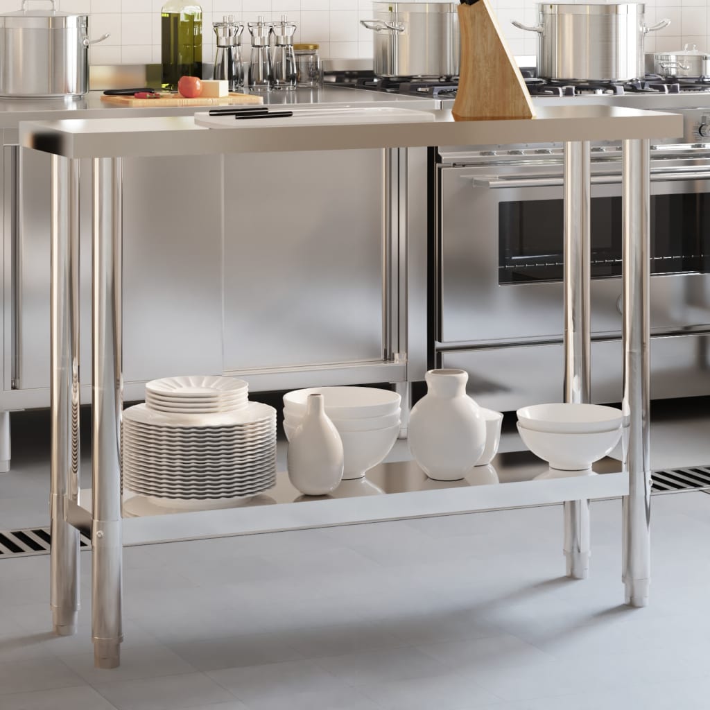 Keukenwerktafel 110x30x85 cm roestvrij staal is nu te koop bij PeponiXL, paradijselijk wonen!