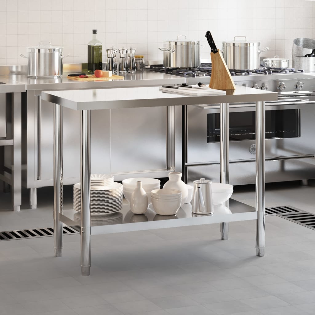 Keukenwerktafel 110x55x85 cm roestvrij staal is nu te koop bij PeponiXL, paradijselijk wonen!