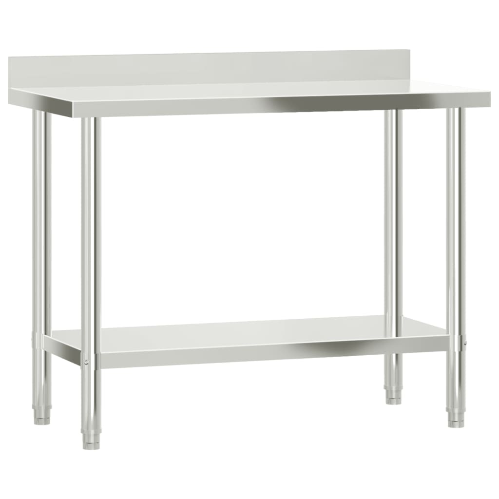 Keukenwerktafel met spatscherm 110x55x93 cm roestvrij staal is nu te koop bij PeponiXL, paradijselijk wonen!