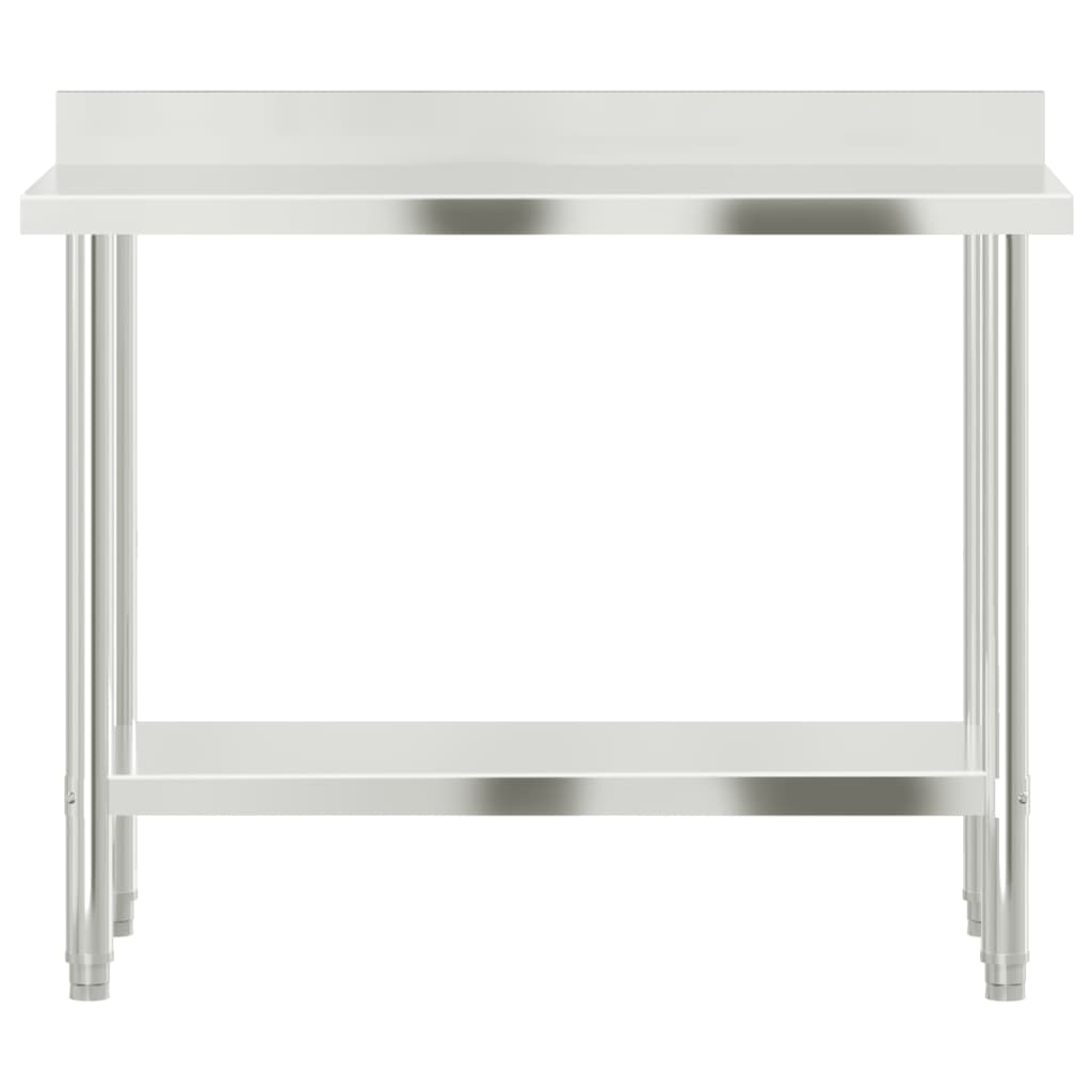 Keukenwerktafel met spatscherm 110x55x93 cm roestvrij staal is nu te koop bij PeponiXL, paradijselijk wonen!