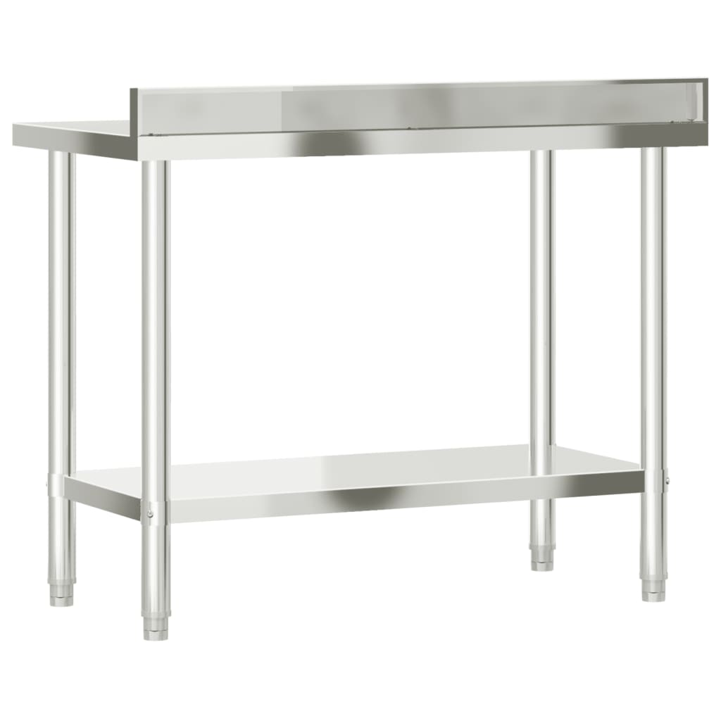 Keukenwerktafel met spatscherm 110x55x93 cm roestvrij staal is nu te koop bij PeponiXL, paradijselijk wonen!
