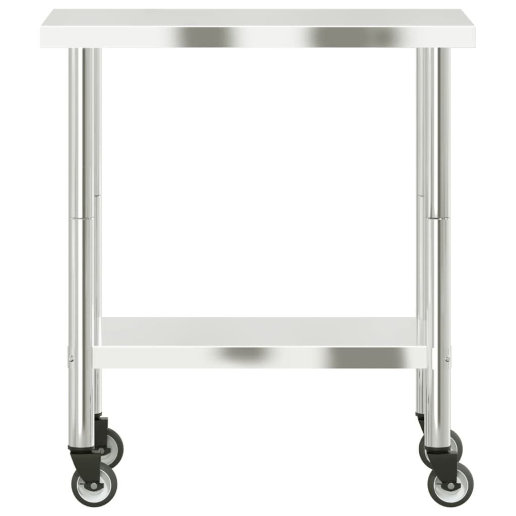 Keukenwerktafel met wielen 82,5x55x85 cm roestvrij staal is nu te koop bij PeponiXL, paradijselijk wonen!