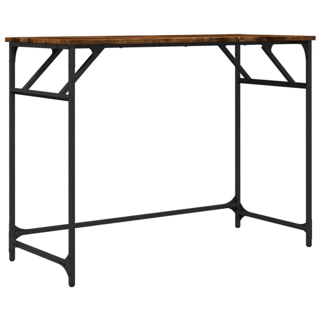 Bureau 100x45x76 cm hout en gepoedercoat staal gerookt eiken is nu te koop bij PeponiXL, paradijselijk wonen!