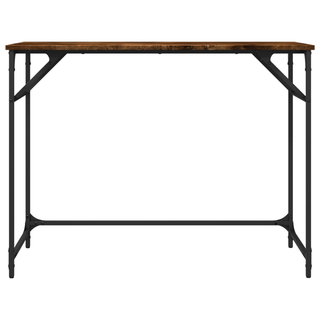 Bureau 100x45x76 cm hout en gepoedercoat staal gerookt eiken is nu te koop bij PeponiXL, paradijselijk wonen!