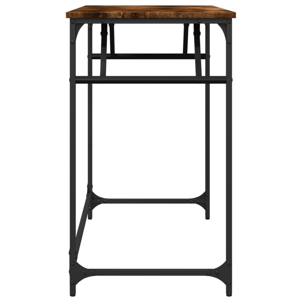 Bureau 100x45x76 cm hout en gepoedercoat staal gerookt eiken is nu te koop bij PeponiXL, paradijselijk wonen!