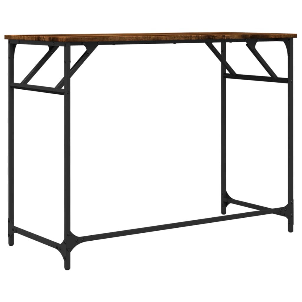 Bureau 100x45x76 cm hout en gepoedercoat staal gerookt eiken is nu te koop bij PeponiXL, paradijselijk wonen!