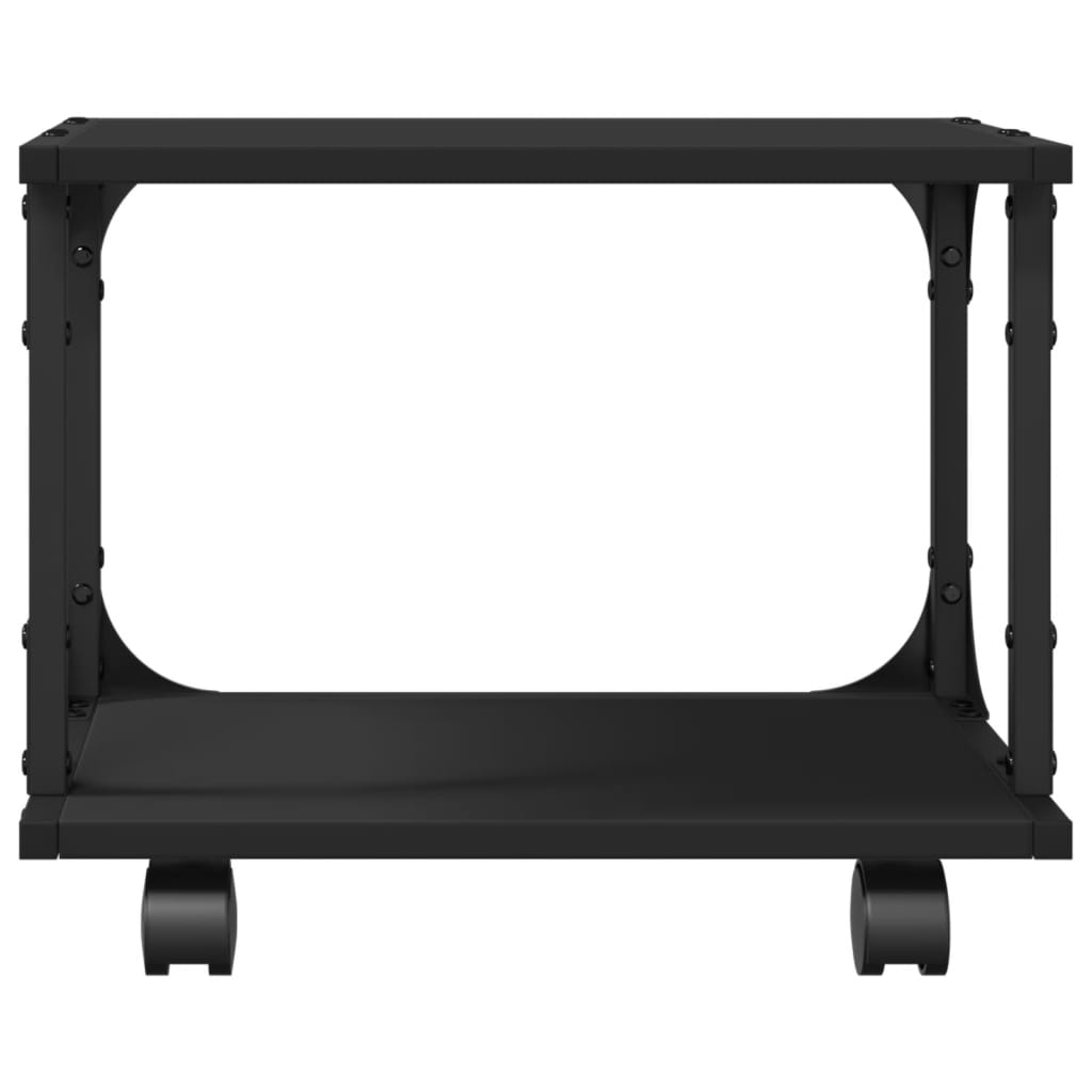 Printerkastje 2-laags 41x28x33,5 cm bewerkt hout zwart is nu te koop bij PeponiXL, paradijselijk wonen!
