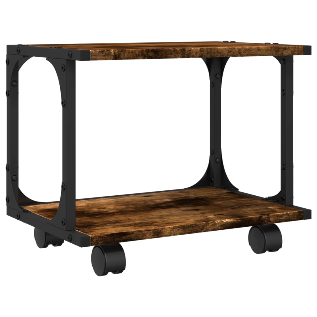Printerkastje 2-laags 41x28x33,5 cm bewerkt hout gerookt eiken is nu te koop bij PeponiXL, paradijselijk wonen!