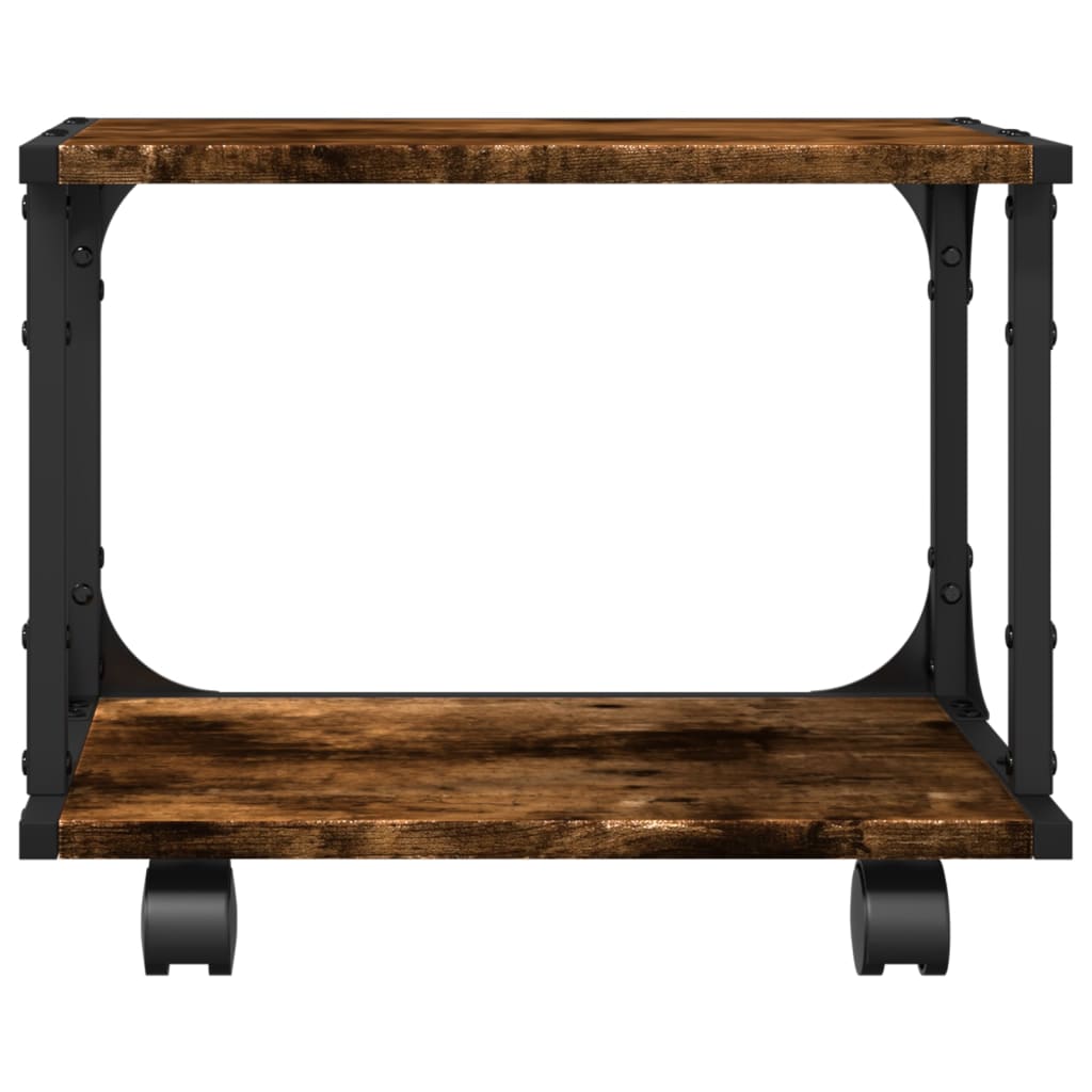 Printerkastje 2-laags 41x28x33,5 cm bewerkt hout gerookt eiken is nu te koop bij PeponiXL, paradijselijk wonen!
