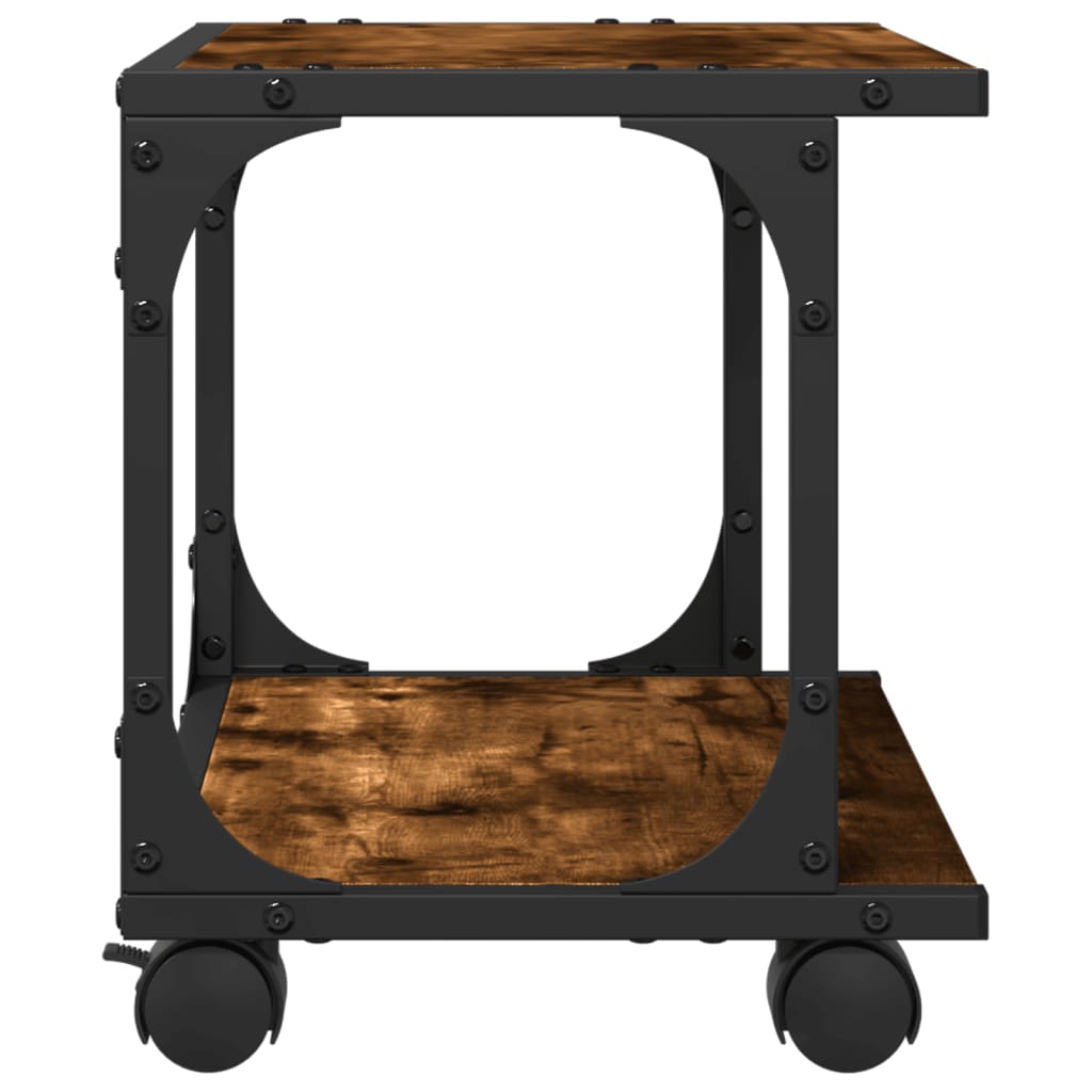 Printerkastje 2-laags 41x28x33,5 cm bewerkt hout gerookt eiken is nu te koop bij PeponiXL, paradijselijk wonen!