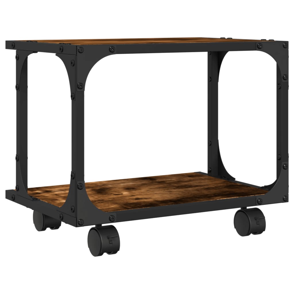 Printerkastje 2-laags 41x28x33,5 cm bewerkt hout gerookt eiken is nu te koop bij PeponiXL, paradijselijk wonen!