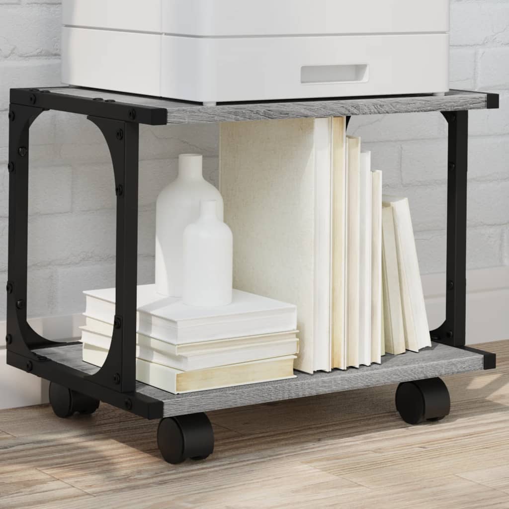 Printerkastje 2-laags 41x28x33,5 cm bewerkt hout grijs sonoma is nu te koop bij PeponiXL, paradijselijk wonen!