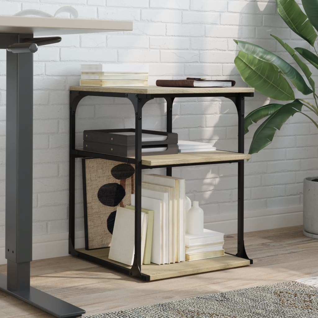 Printerkastje 3-laags 43x48x64 cm bewerkt hout sonoma eiken is nu te koop bij PeponiXL, paradijselijk wonen!