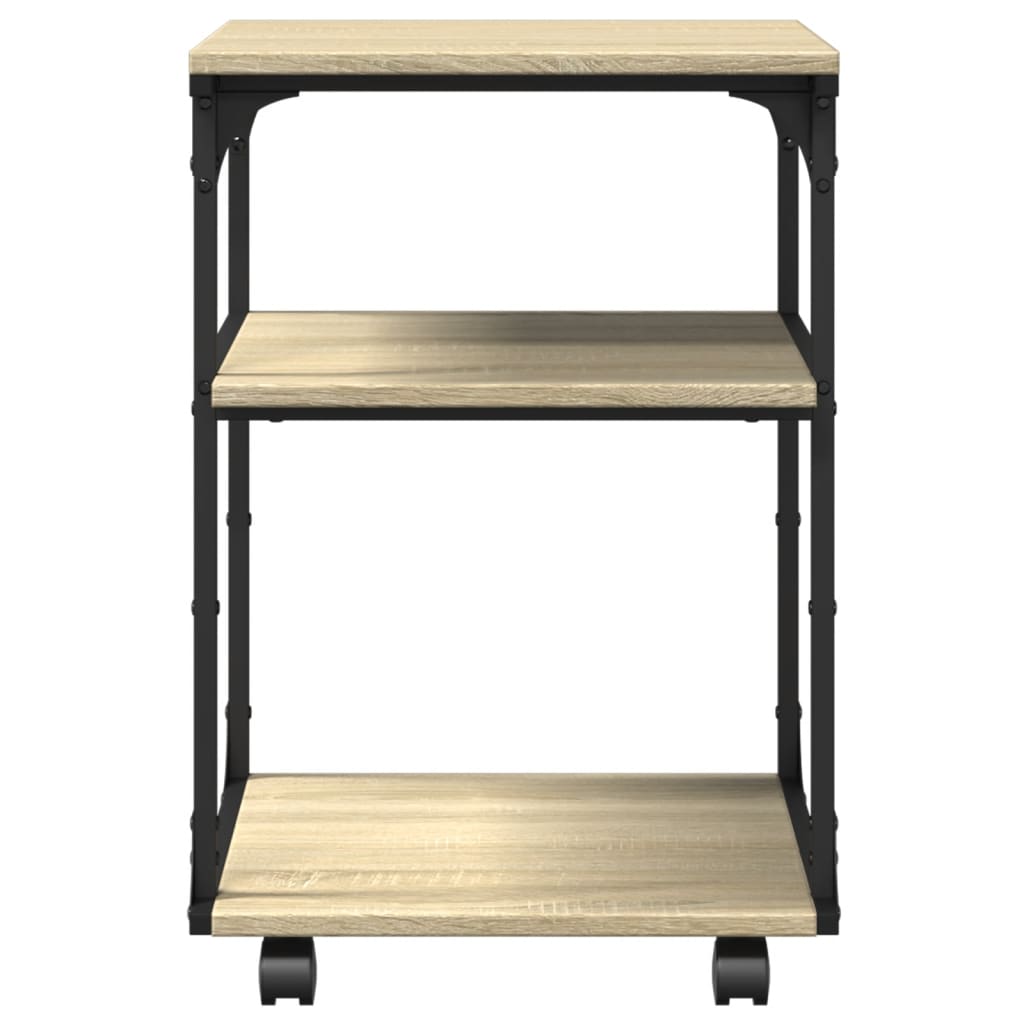 Printerkastje 3-laags 43x48x64 cm bewerkt hout sonoma eiken is nu te koop bij PeponiXL, paradijselijk wonen!