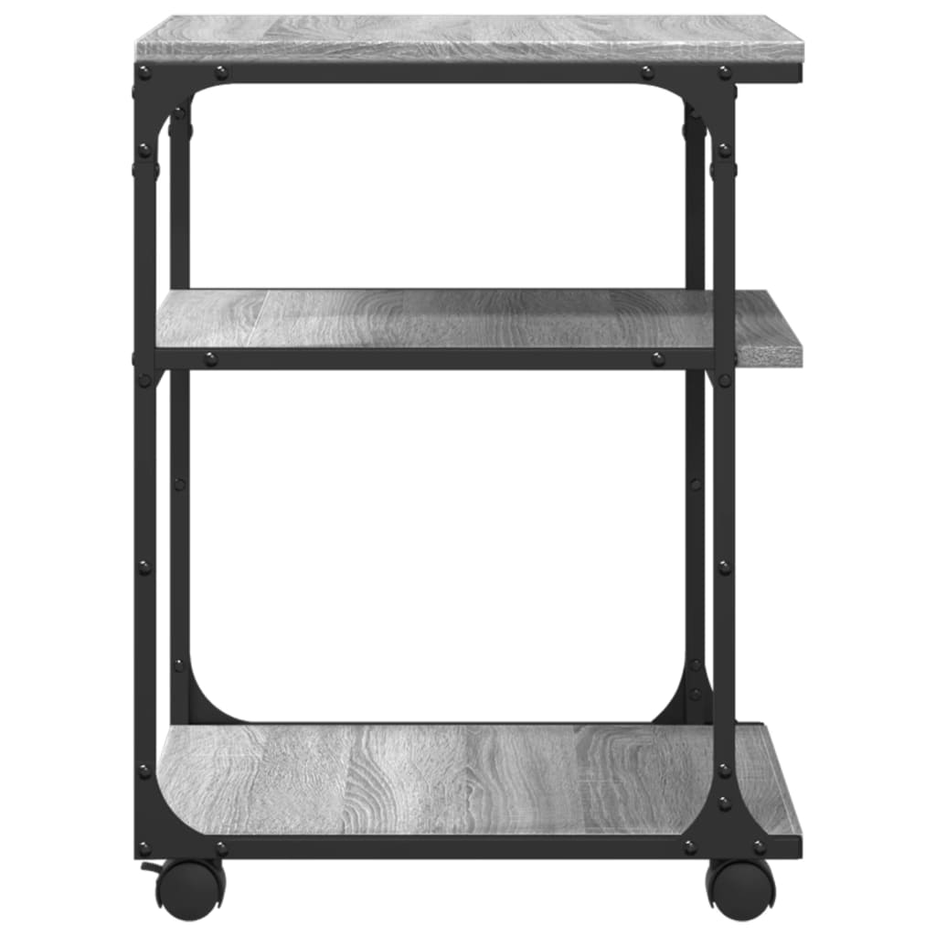 Printerkastje 3-laags 43x48x64 cm bewerkt hout grijs sonoma is nu te koop bij PeponiXL, paradijselijk wonen!