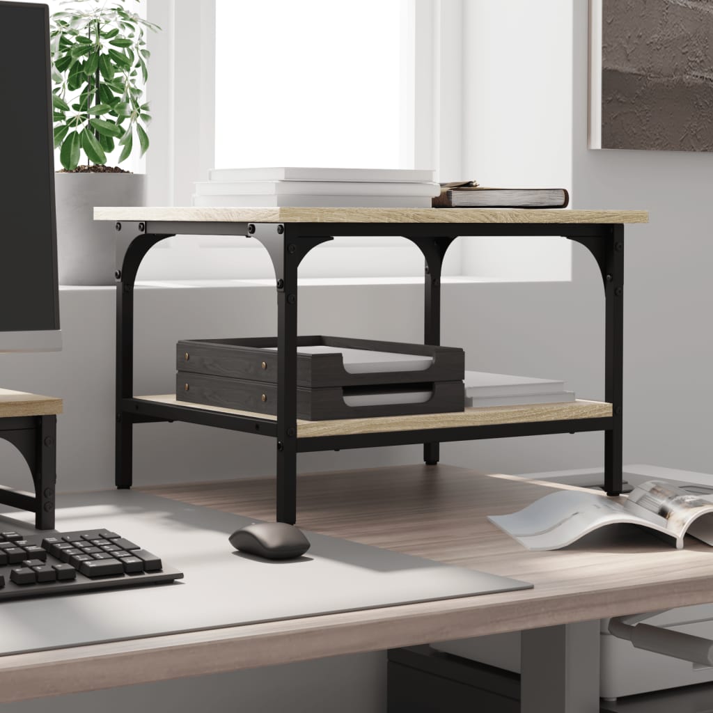 Printerkastje 2-laags 50x40x38 cm bewerkt hout sonoma eiken is nu te koop bij PeponiXL, paradijselijk wonen!