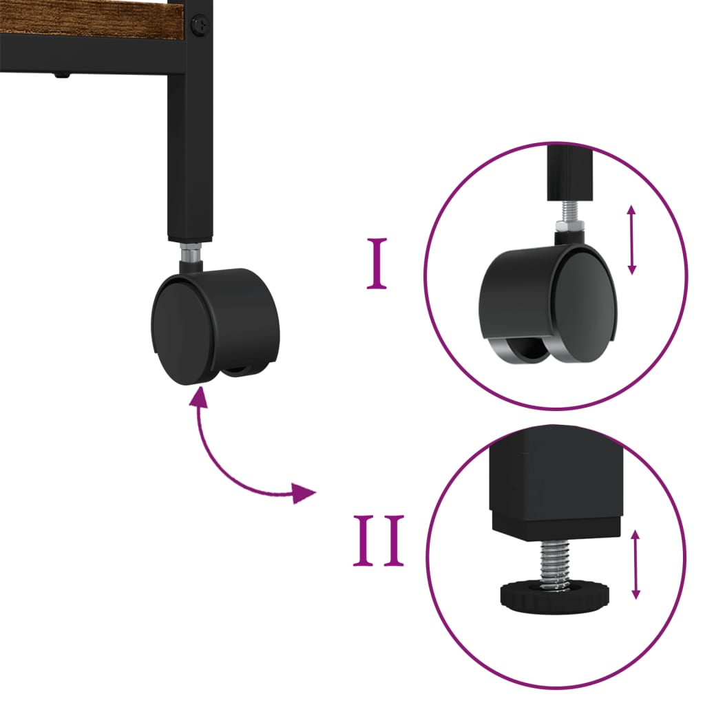 Printerkastje 2-laags 50x40x38 cm bewerkt hout gerookt eiken is nu te koop bij PeponiXL, paradijselijk wonen!