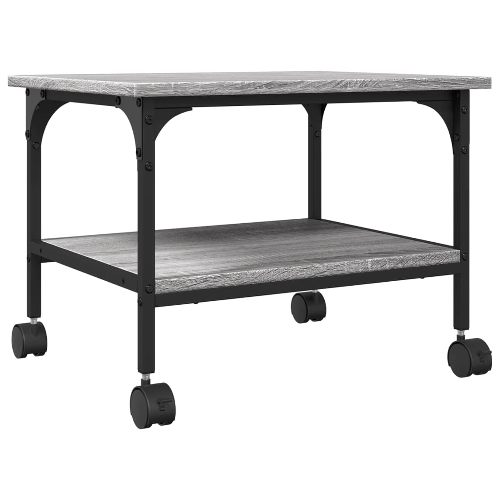Printerkastje 2-laags 50x40x38 cm bewerkt hout grijs sonoma is nu te koop bij PeponiXL, paradijselijk wonen!