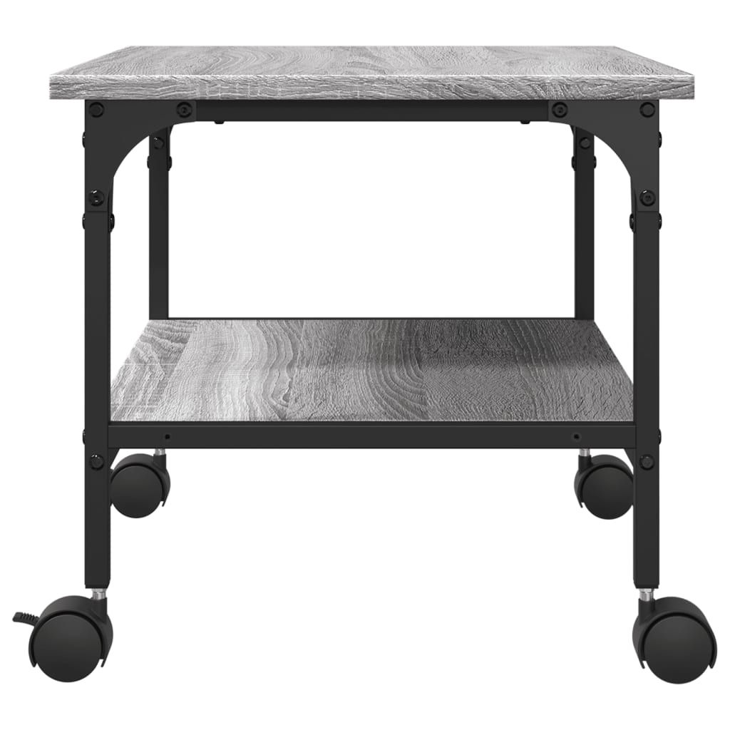 Printerkastje 2-laags 50x40x38 cm bewerkt hout grijs sonoma is nu te koop bij PeponiXL, paradijselijk wonen!