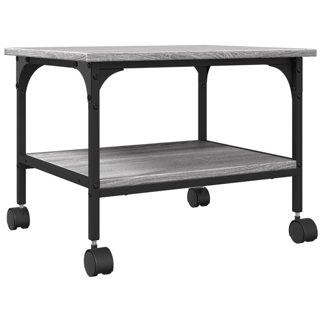 Printerkastje 2-laags 50x40x38 cm bewerkt hout grijs sonoma is nu te koop bij PeponiXL, paradijselijk wonen!