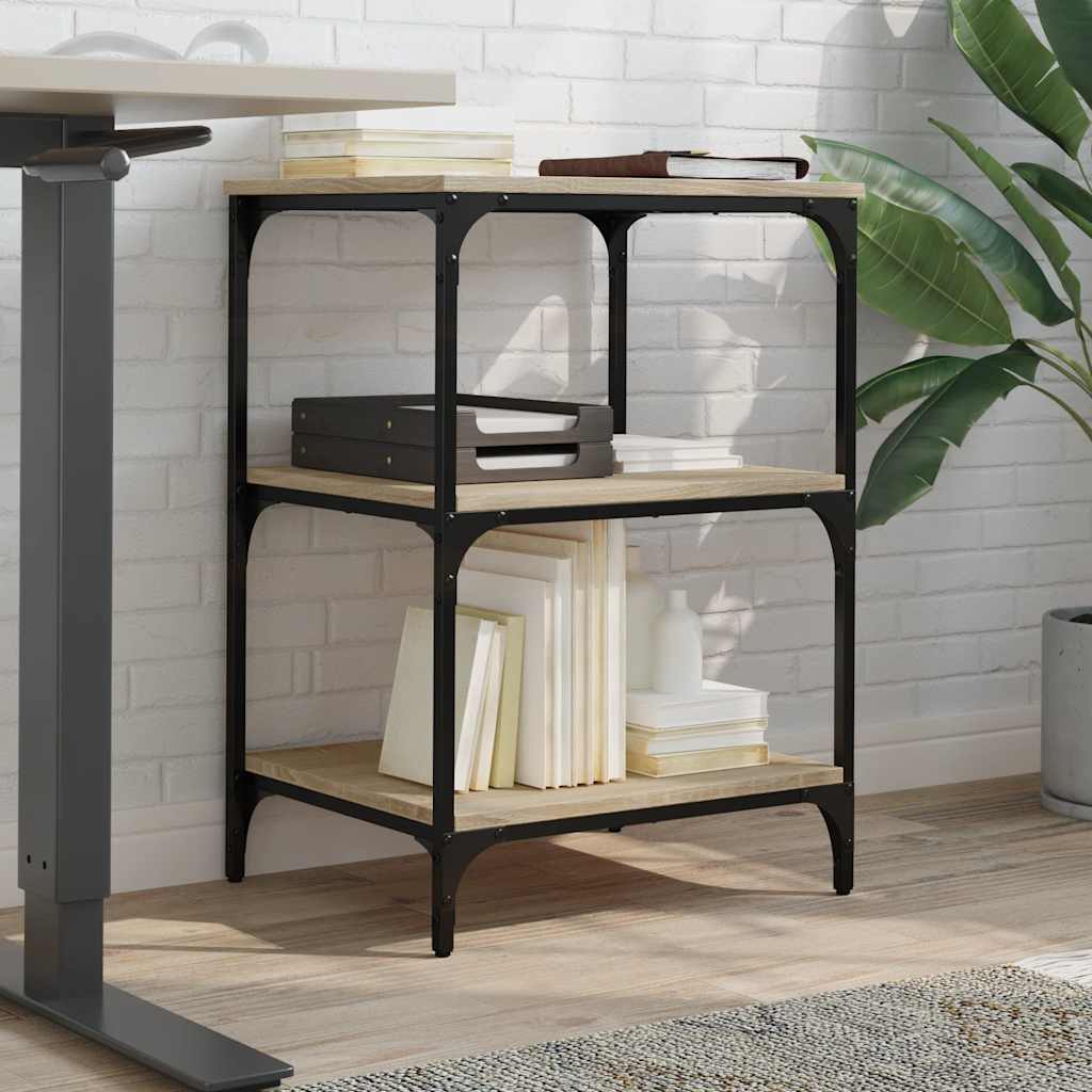 Printerkastje 3-laags 50x41x75 cm bewerkt hout sonoma eiken is nu te koop bij PeponiXL, paradijselijk wonen!