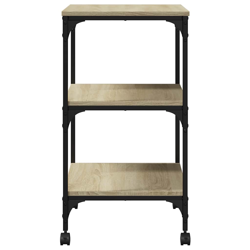 Printerkastje 3-laags 50x41x75 cm bewerkt hout sonoma eiken is nu te koop bij PeponiXL, paradijselijk wonen!