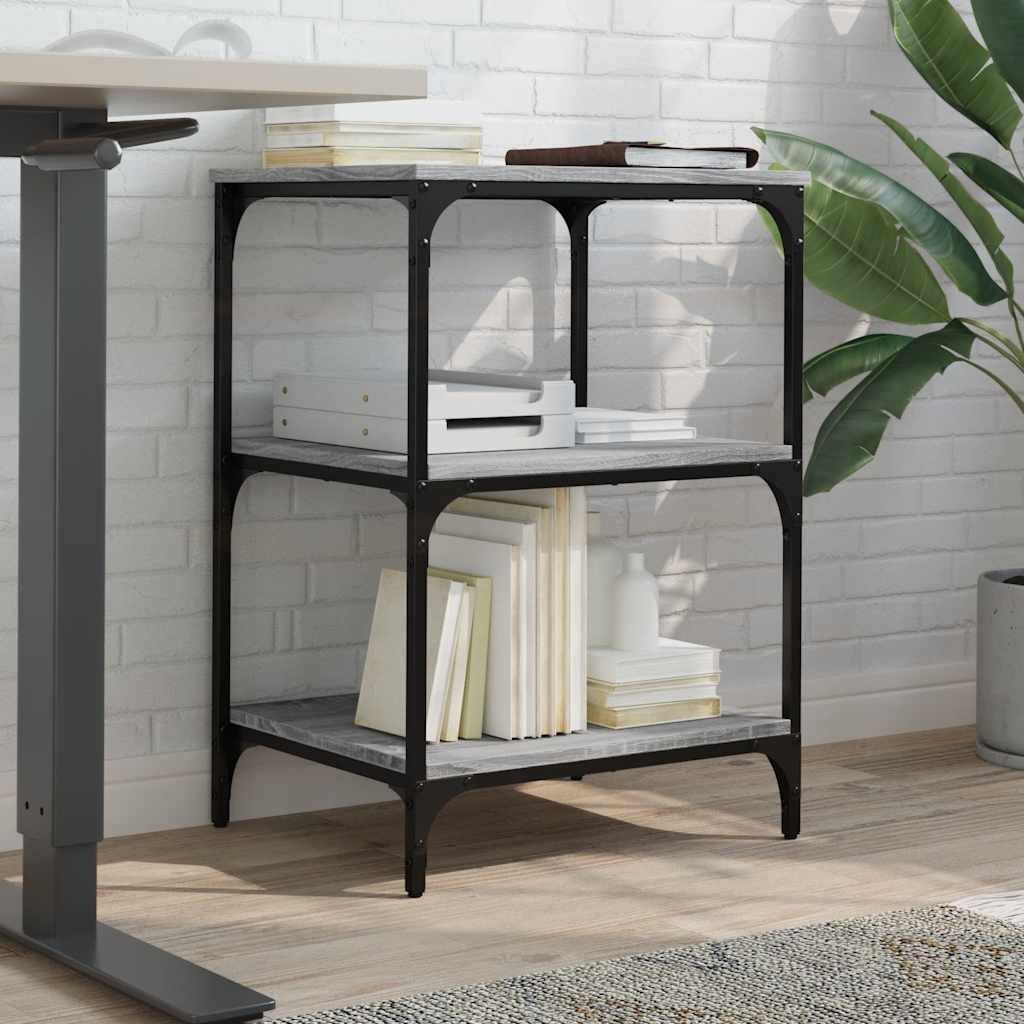 Printerkastje 3-laags 50x41x75 cm bewerkt hout grijs sonoma is nu te koop bij PeponiXL, paradijselijk wonen!
