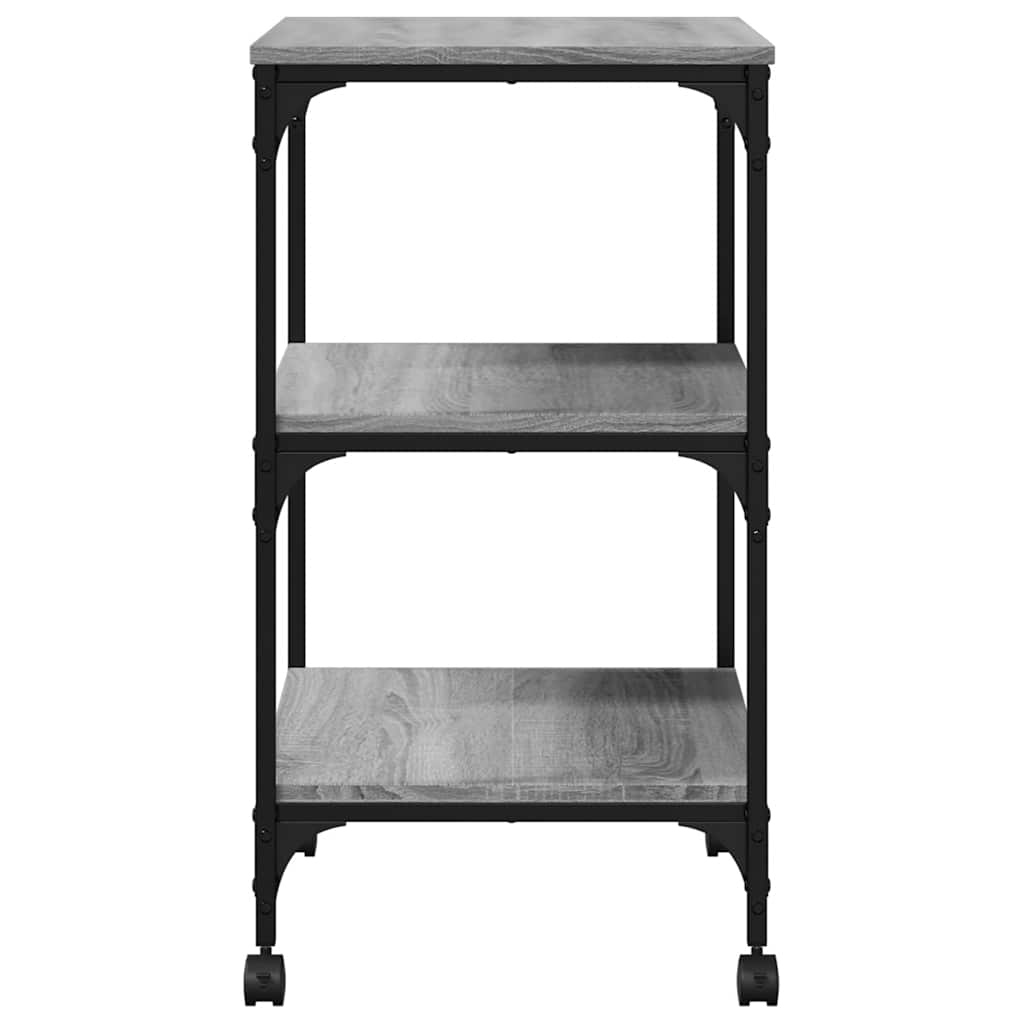 Printerkastje 3-laags 50x41x75 cm bewerkt hout grijs sonoma is nu te koop bij PeponiXL, paradijselijk wonen!