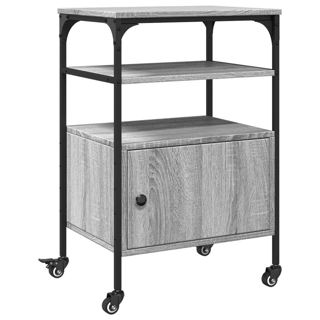 Printerkastje 3-laags 50x40x76 cm bewerkt hout grijs sonoma is nu te koop bij PeponiXL, paradijselijk wonen!