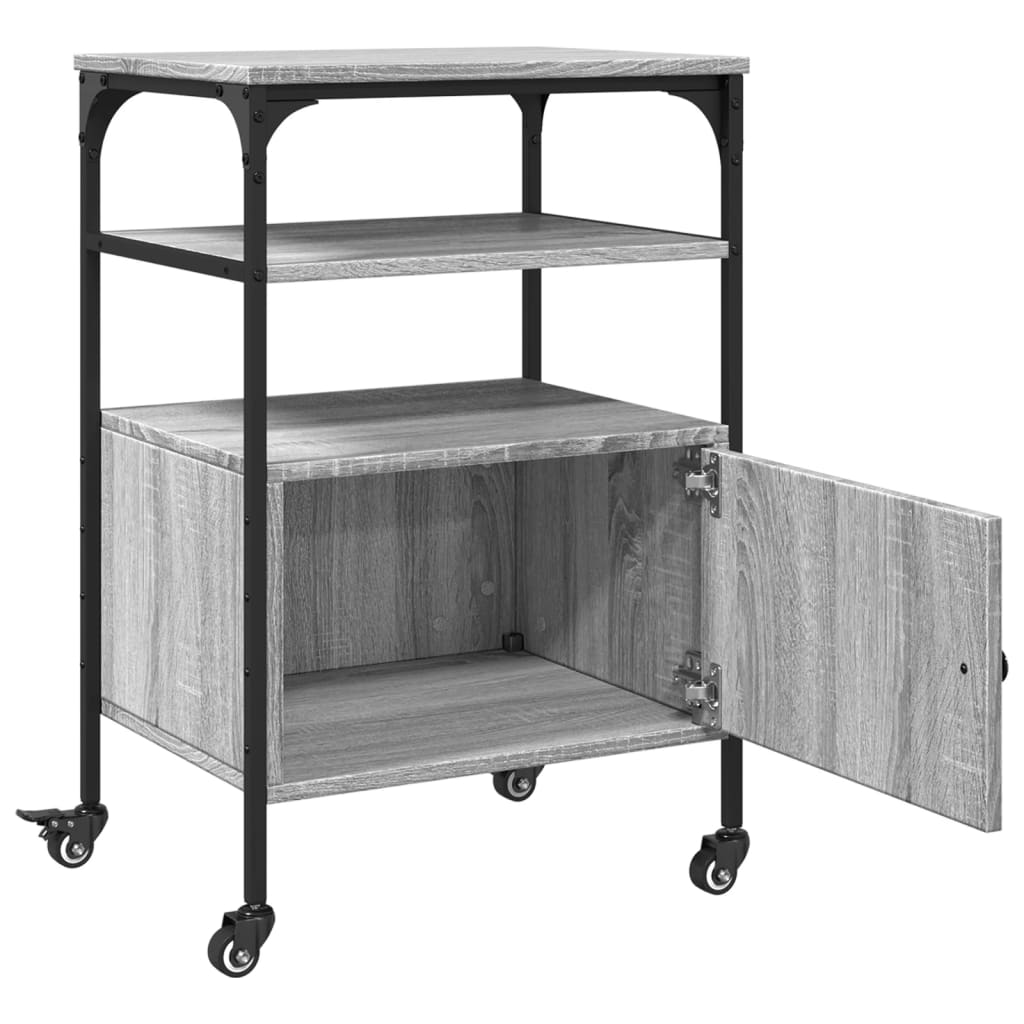 Printerkastje 3-laags 50x40x76 cm bewerkt hout grijs sonoma is nu te koop bij PeponiXL, paradijselijk wonen!
