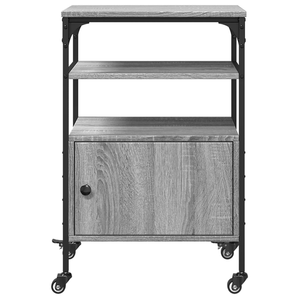 Printerkastje 3-laags 50x40x76 cm bewerkt hout grijs sonoma is nu te koop bij PeponiXL, paradijselijk wonen!