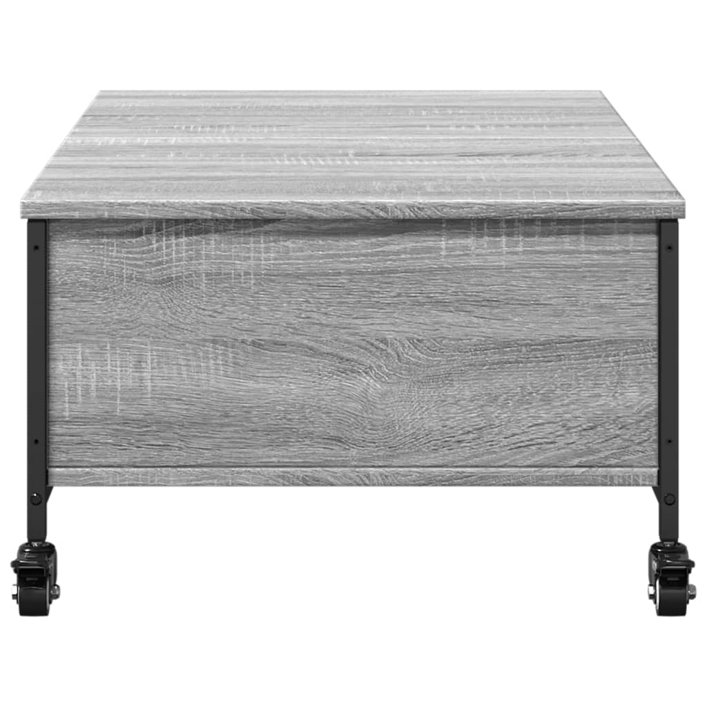 Salontafel met wielen 91x55x34 cm bewerkt hout grijs sonoma is nu te koop bij PeponiXL, paradijselijk wonen!