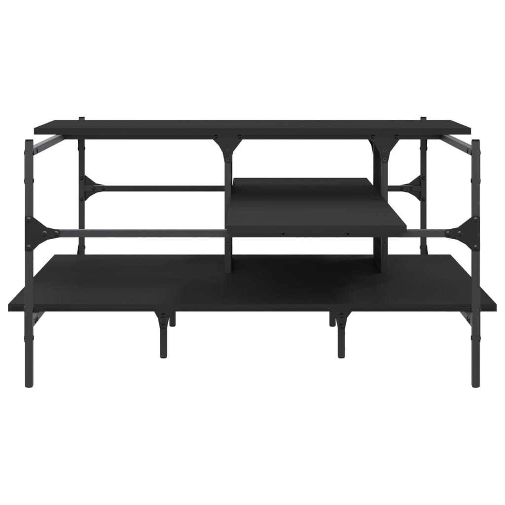 Salontafel 100x100x48,5 cm bewerkt hout zwart is nu te koop bij PeponiXL, paradijselijk wonen!