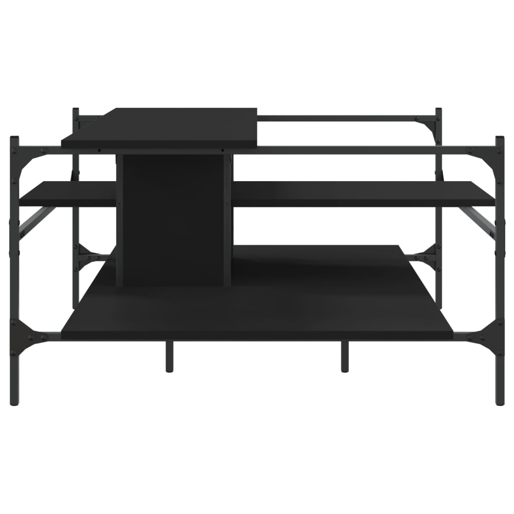 Salontafel 100x100x48,5 cm bewerkt hout zwart is nu te koop bij PeponiXL, paradijselijk wonen!