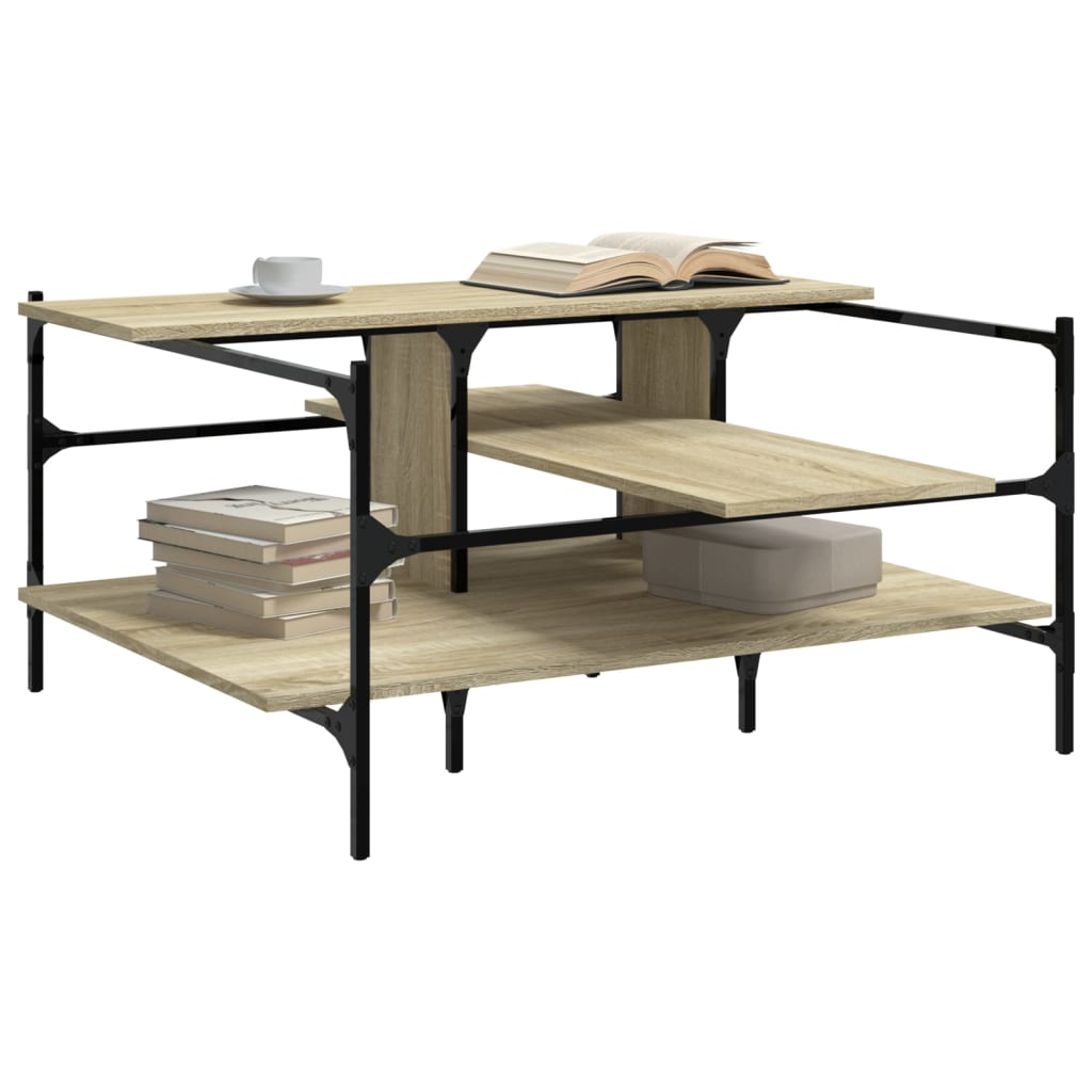 Salontafel 100x100x48,5 cm bewerkt hout sonoma eikenkleurig is nu te koop bij PeponiXL, paradijselijk wonen!