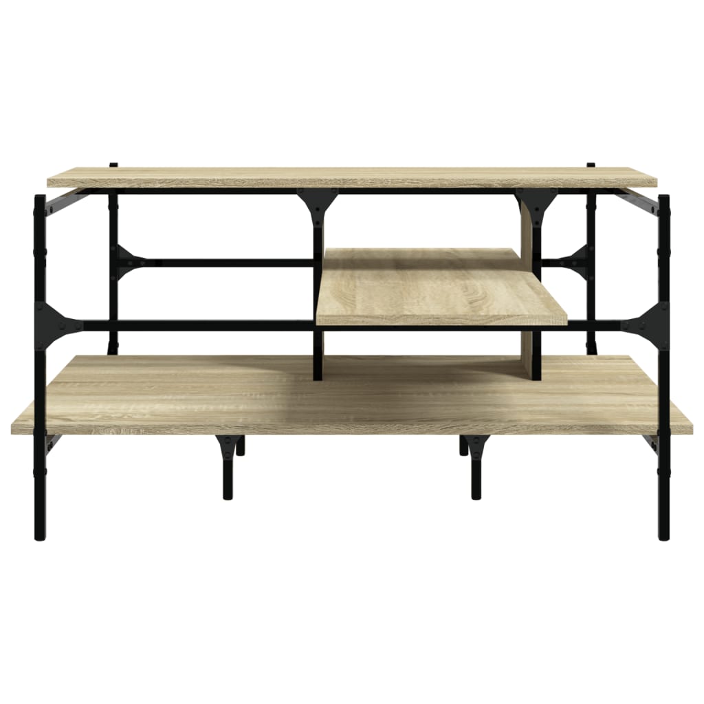 Salontafel 100x100x48,5 cm bewerkt hout sonoma eikenkleurig is nu te koop bij PeponiXL, paradijselijk wonen!