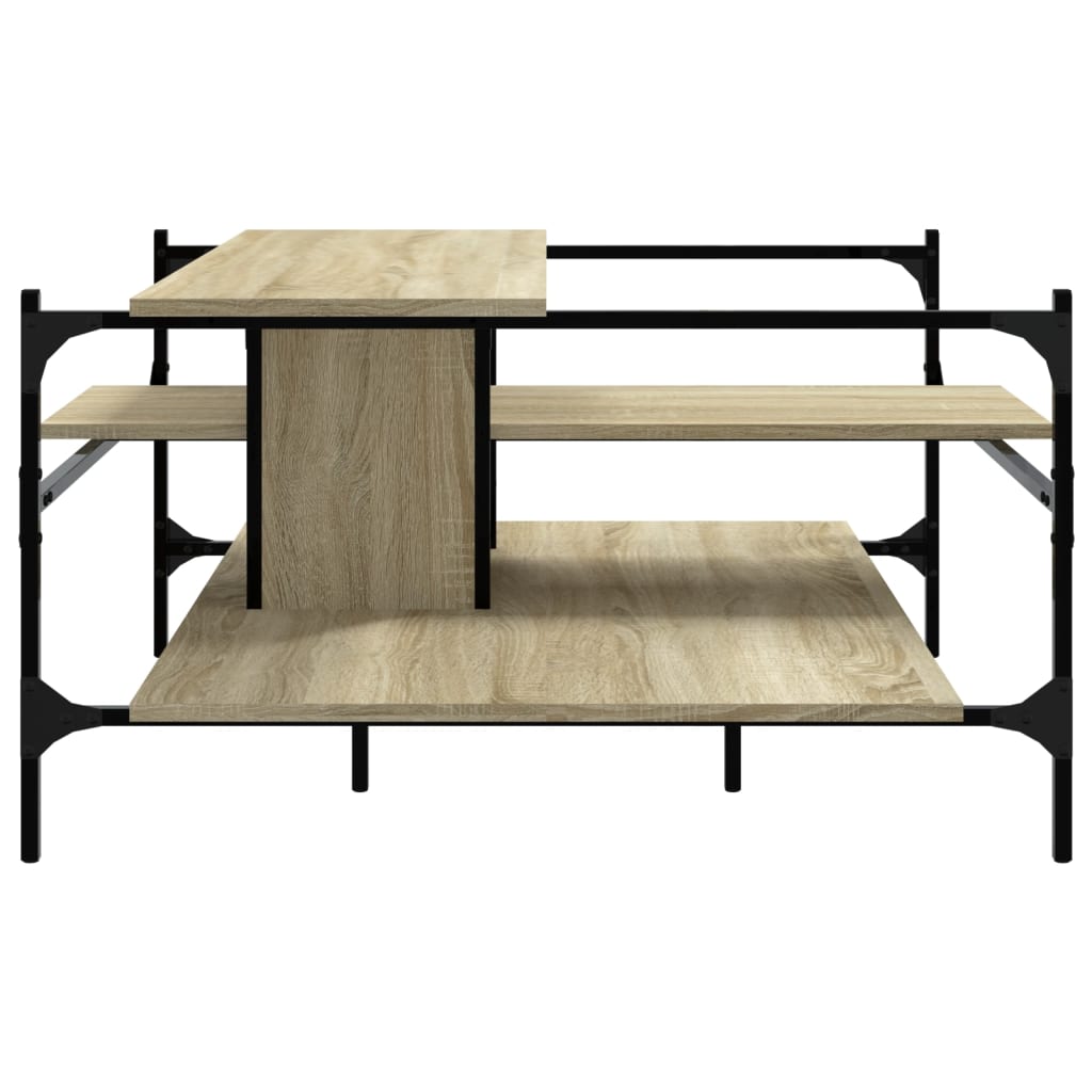 Salontafel 100x100x48,5 cm bewerkt hout sonoma eikenkleurig is nu te koop bij PeponiXL, paradijselijk wonen!