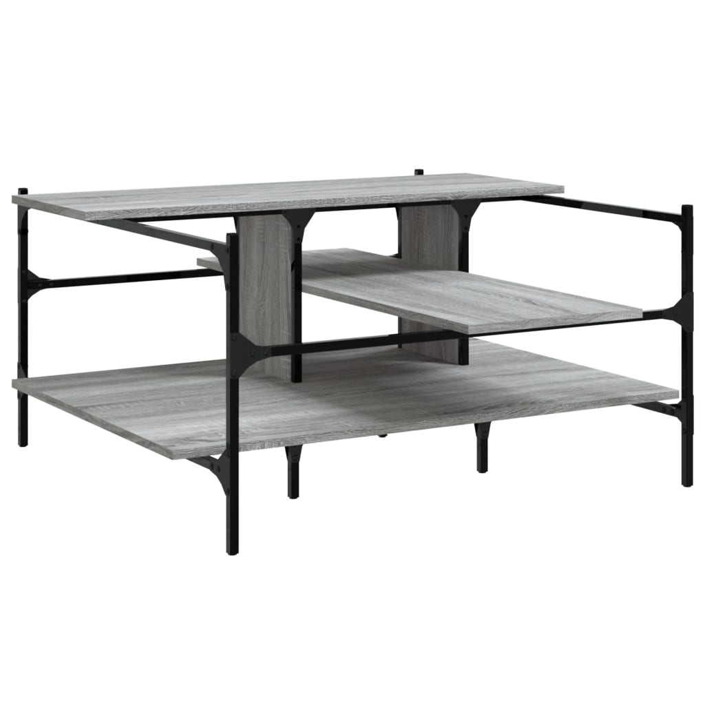 Salontafel 100x100x48,5 cm bewerkt hout grijs sonoma is nu te koop bij PeponiXL, paradijselijk wonen!