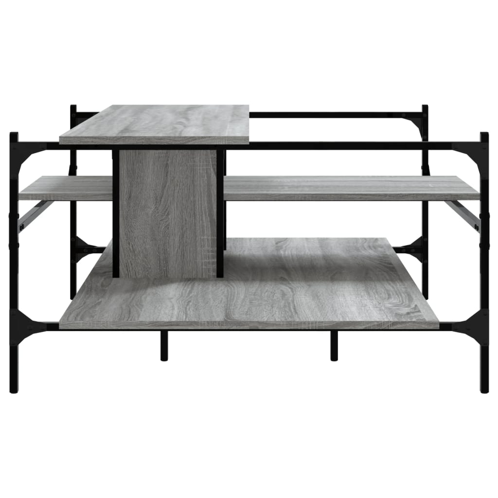 Salontafel 100x100x48,5 cm bewerkt hout grijs sonoma is nu te koop bij PeponiXL, paradijselijk wonen!