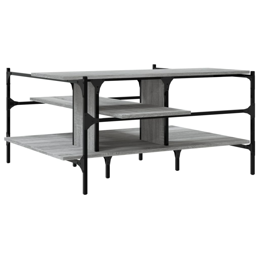 Salontafel 100x100x48,5 cm bewerkt hout grijs sonoma is nu te koop bij PeponiXL, paradijselijk wonen!
