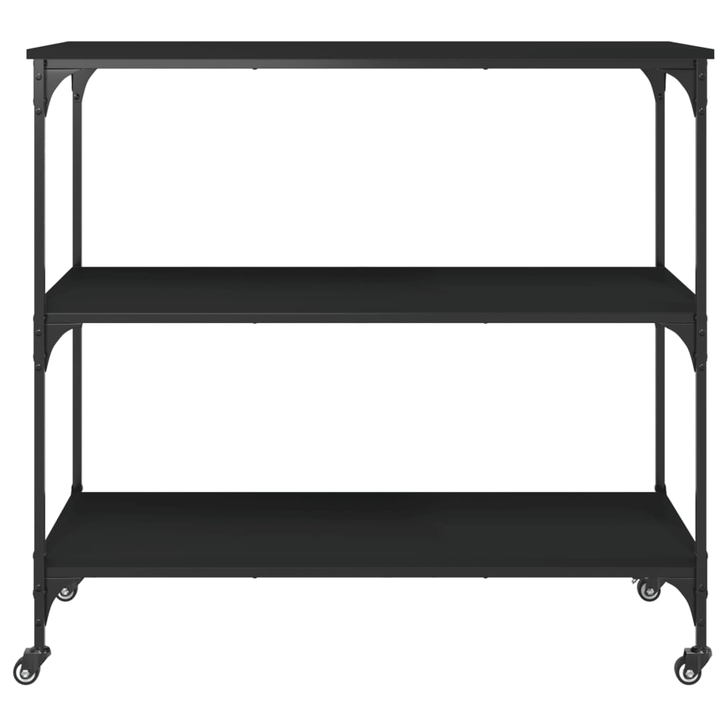 Keukentrolley 102x50x95 cm bewerkt hout zwart is nu te koop bij PeponiXL, paradijselijk wonen!