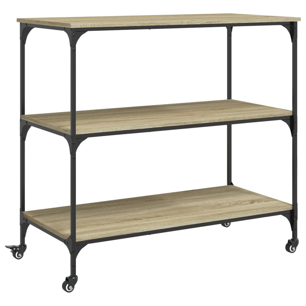Keukentrolley 102x50x95 cm bewerkt hout sonoma eikenkleurig is nu te koop bij PeponiXL, paradijselijk wonen!
